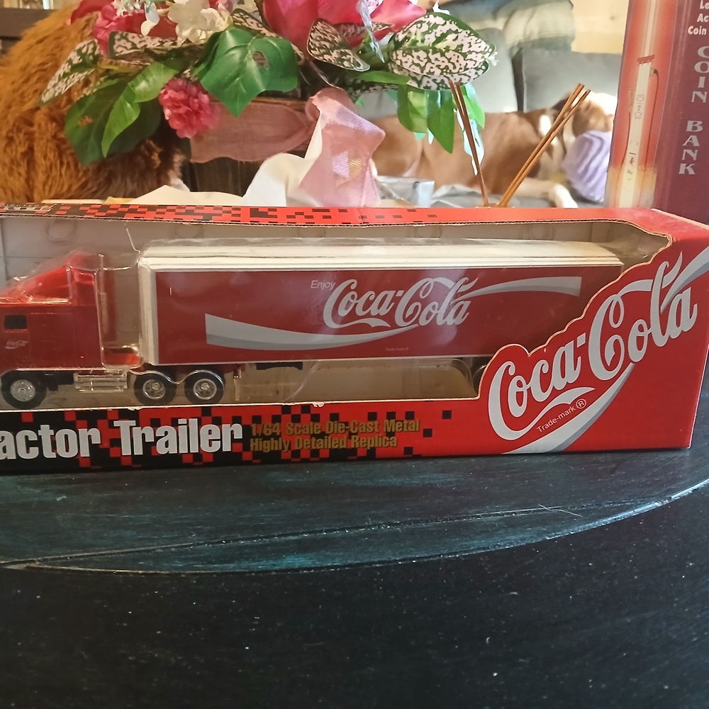 Coca Cola Red Die-Cast Tractor Trailer